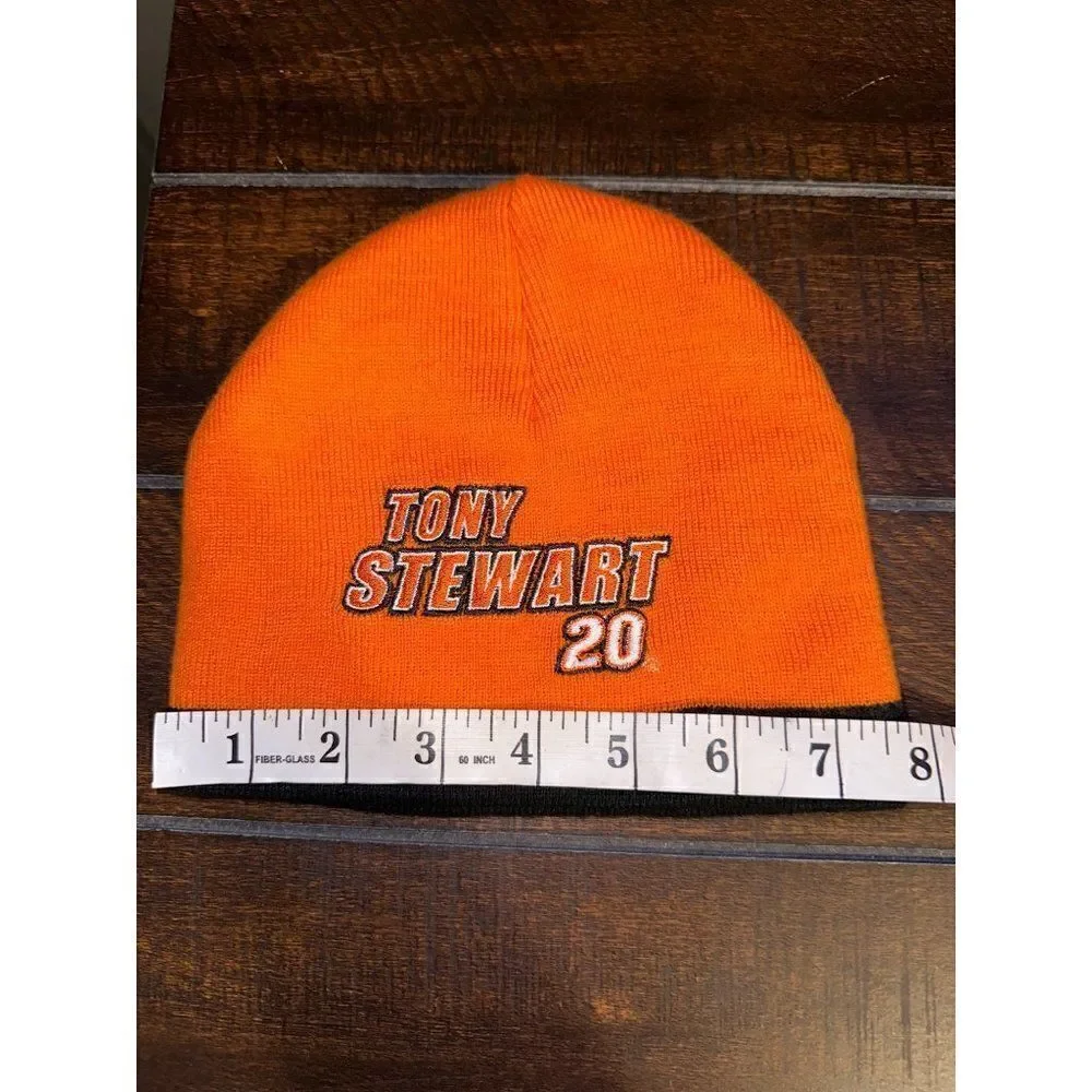 Tony Stewart 20 Orange & Black Beanie Hat Toboggan‎
